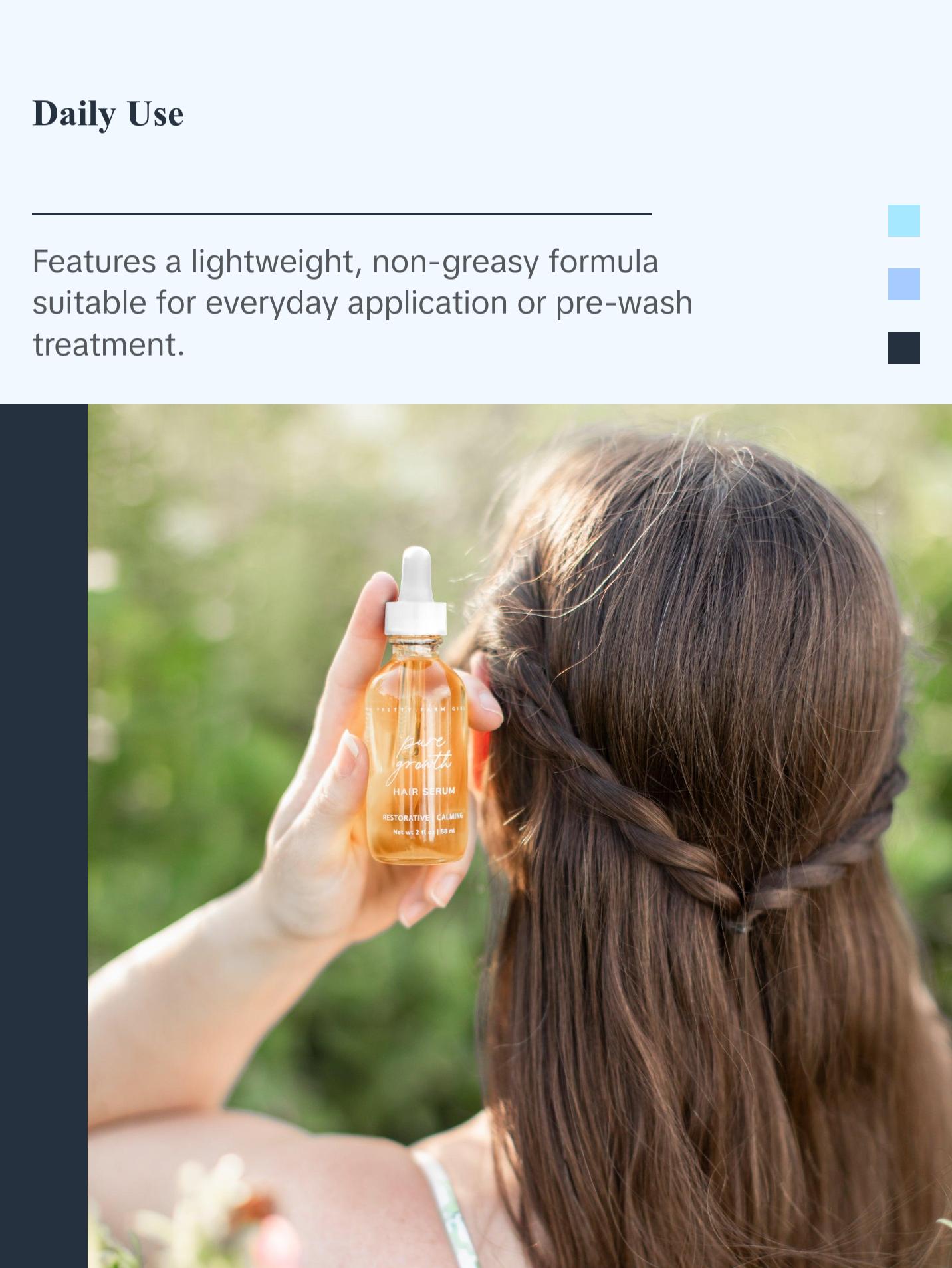 Pure Growth Hair & Scalp Oil - Frizz Nourishing Blend with Castor, Rosemary, & Cajeput Oils for Dry Itchy Scalp Relief & Healthy Hair Growth - 2 fl oz