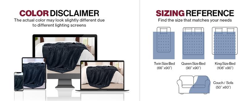 Lux Decor Ultra Soft Striped Throw Blanket - Gentle. Lightweight, Cozy 3cm Stripe Design Fleece Throw -Stress Relief All‑Season Blanket for Bed, Couch, Travel & Camping, Classic Stripe Design - Home Decor - Plush Gift Idea