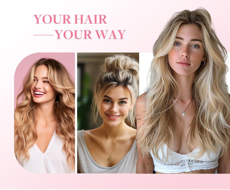 GOO GOO Sew In Weft Hair Extensions Real Human Hair Weft Extensions  Natural Straight Wefts Multiple Wearing Ways 10+ Color Choices Best Weft Extensions