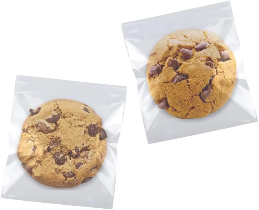 Moisture-Proof Self-Sealing Transparent Bags, 5x6 In Individual Cellophane Self-Adhesive Plastic Wrappers (100PCS) for Office Gift Giving Cookie Treats