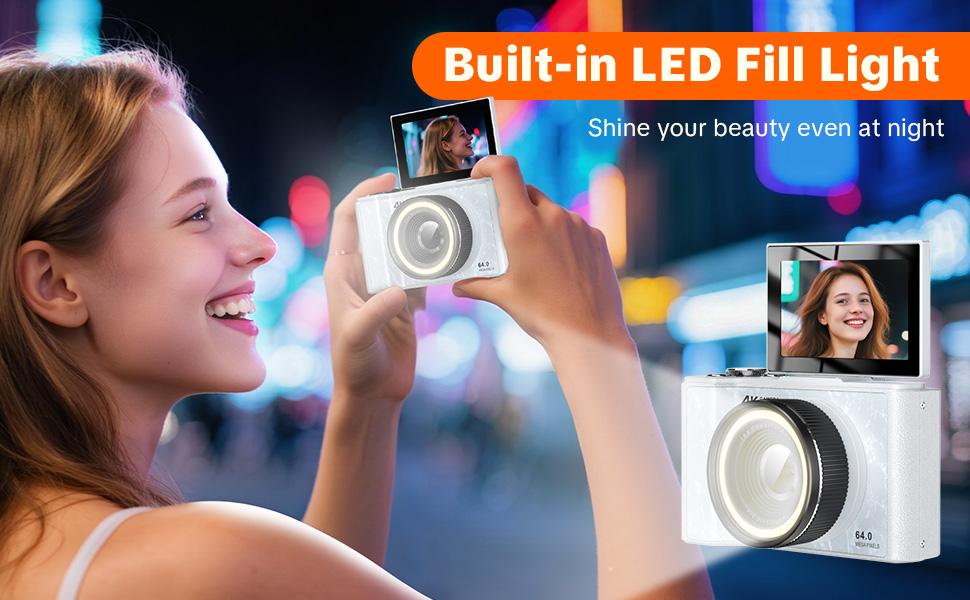 W&O Digital Camera,Portable CCD Cameras Gifts,HD Digital Video Cameras Toddler,Portable Toy 3-10 Ages Girls Boys,32GB TF Card Rechargeable Wireless