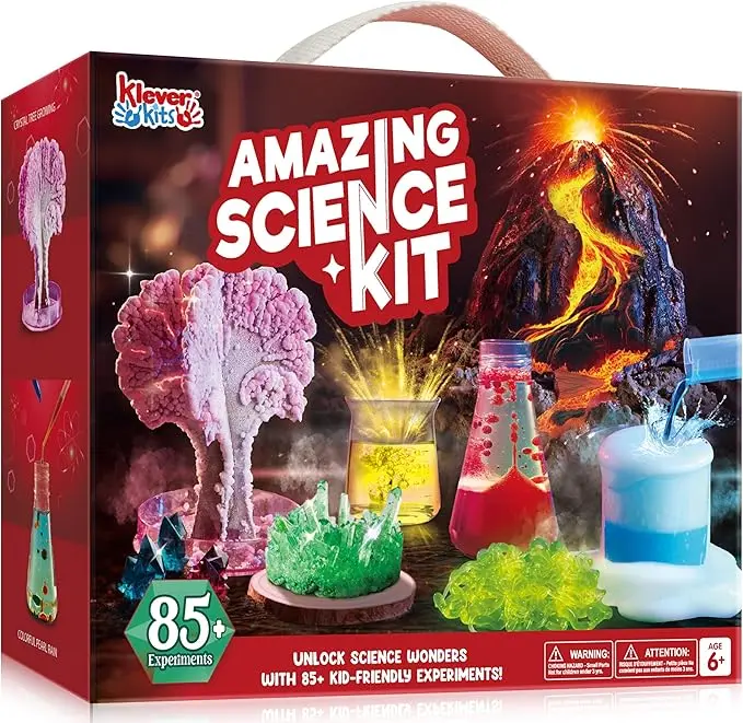 Amazing Science Kits- 85+ /130+/50+Experiments Educational Toys, STEM Activities with Erupting Volcano and Growing Crystal Tree for Kids Aged 6 7 8+ toys boys