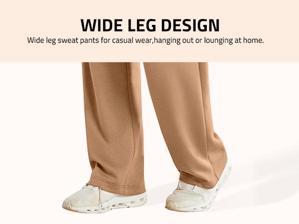 PINSPARK Women's Wide Leg Sweatpants High Waisted Baggy Workout Sweat Pants Comfy Drawstring Athletic Pants with Pockets Sports Bottoms Gym Sportswear Bottoms