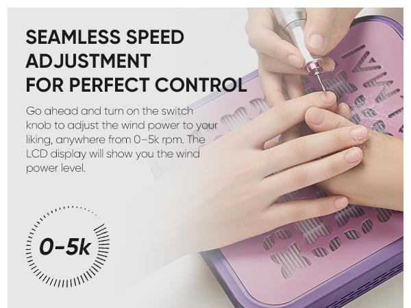 HALMAI Nail Dust Collector, Professional Nail Dust Vacuum with 800Pa Turbo Suction, Rechargeable & Plug-in Options, Brushless Motor, Reusable HEPA Filter, Portable Manicure Dust Collector for Nail Salon & Home