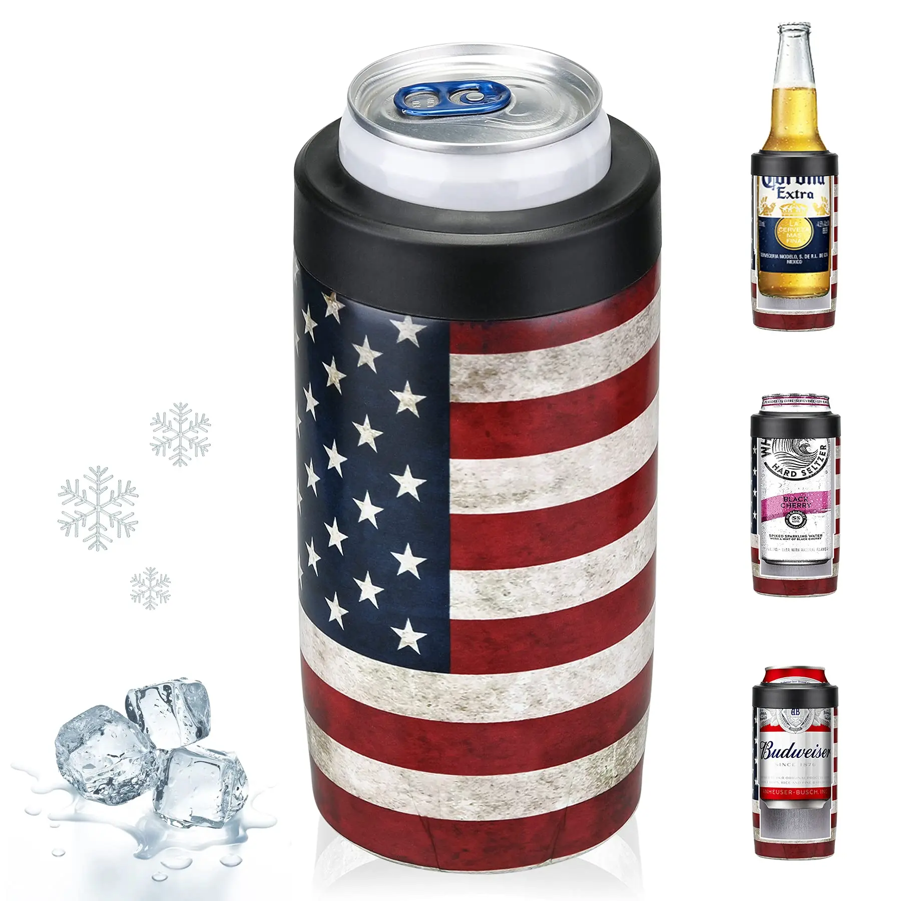 [TikTokShopBackToSchool] 12oz Can Cooler - Fits 12oz Cans, Slim Cans, 12oz Bottles - Coffee Cup - Double Wall Insulated Drinkware Flasks,father'sdaygifts Skinny Thermal