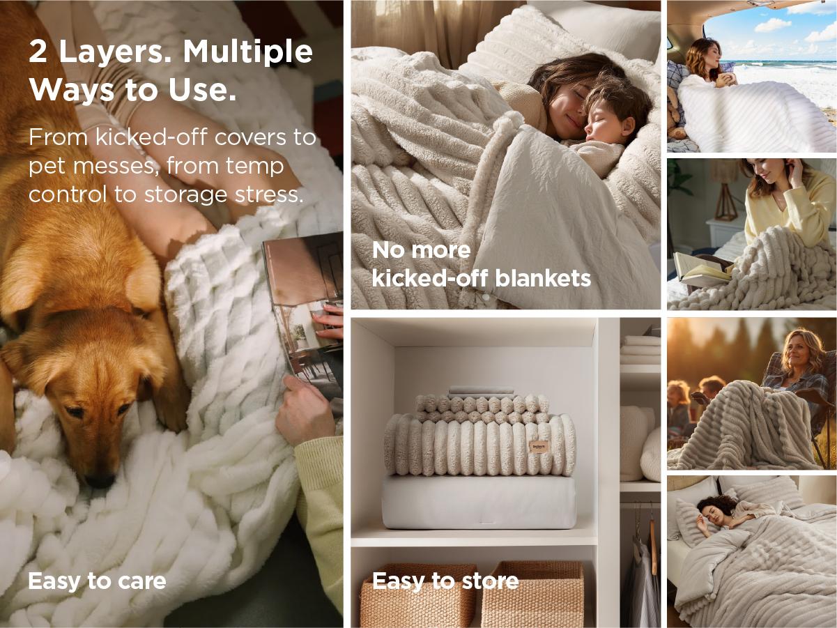 【Spring Glow Up】Bedsure 6 Pieces Gentlesoft 2-in-1 Comforter Set and Detachable Fluffy Blanket, All Season , SnapTech Design for Space Saving 【Spring Glow Up】Bedsure 6 Pieces Gentlesoft 2-in-1 Comforter Set and Detachable Fluffy Blanket, All Season , SnapTech Design for Space Saving