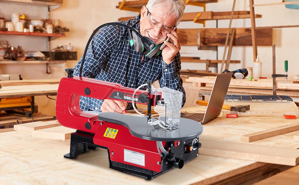 GARVEE 16-Inch Variable Speed Scroll Saw With Extra-Large Adjustable Tilting Work Table and Led Work Light - Perfect for Woodworking GARVEE 16-Inch Variable Speed Scroll Saw With Extra-Large Adjustable Tilting Work Table and Led Work Light - Perfect for Woodworking