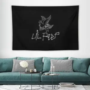 Rap Singer Music Poster Lil Singer LilPeep Tapestry Flag Feet Home Decoration Tapestry Bedroom, Living Room, University Dormitory Decoration Available for Indoor And Outdoor UseFashion Lil_peep Live