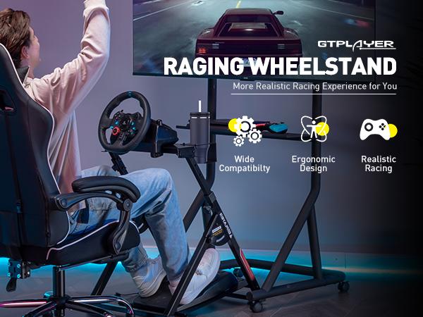 GTPLAYER Sim Racing Wheel Stand for Logitech G25 G27 G29 G920 G923 Thrustmaster T330TS Racing Steering Shifter Mount with Pedals Not Included Wired Gaming Controller GTPLAYER Sim Racing Wheel Stand for Logitech G25 G27 G29 G920 G923 Thrustmaster T330TS Racing Steering Shifter Mount with Pedals Not Included Wired Gaming Controller