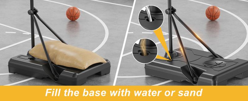 CuLiDing Kids 3ft to 5.8ft Height Adjustable Indoor Basketball Stand with Timer,Weatherproof Base for Outdoor Practice Portable Durable Fun