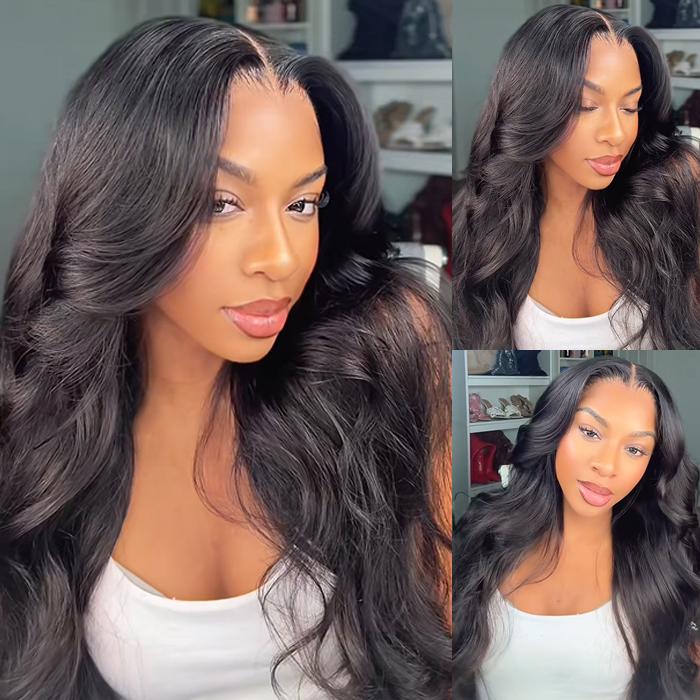 Cynosure Body Wave 13x6 Lace Front Wig Human Hair Pre Plucked Pre Bleached HD Lace Frontal Glueless Drawstring Wigs Pre Everything Wigs for Women