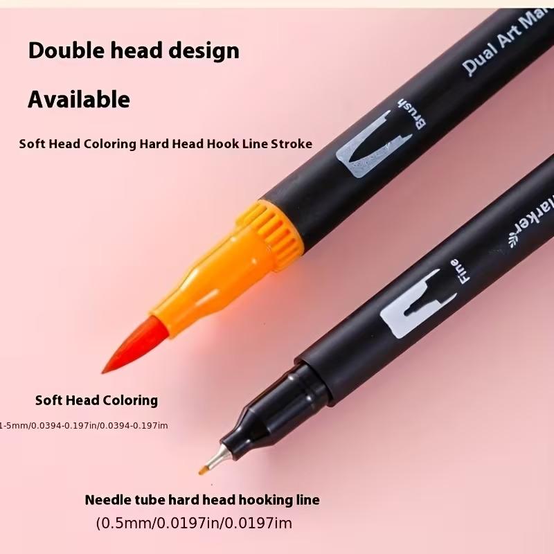 48pcs Dual-Tip Felt Tip Pens, Professional Art Markers, Drawing Pens, Suitable for Comics and Sketches - Art Supplies, Office Supplies, Perfect Christmas and Birthday Gift, Marker For Lettering, Cheap Marker, Danicolor, Brw Brush Pen Lettering,Marker Set