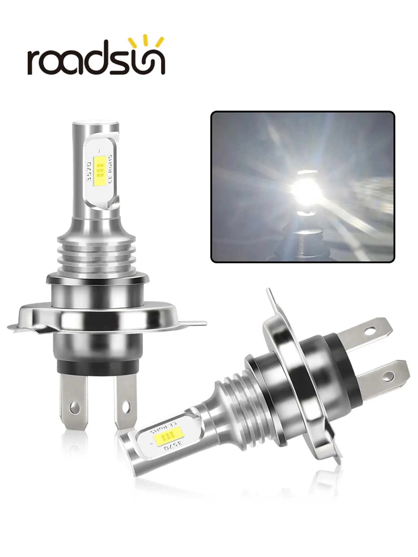 2pcs H7 H4 9005 9006 LED Headlight Bulbs, Replacement car light, 6000K High Low Beam White Super Bright Providing 680% Brightness Plug & Play Vehicle Led for Cars, Trucks, SUVs