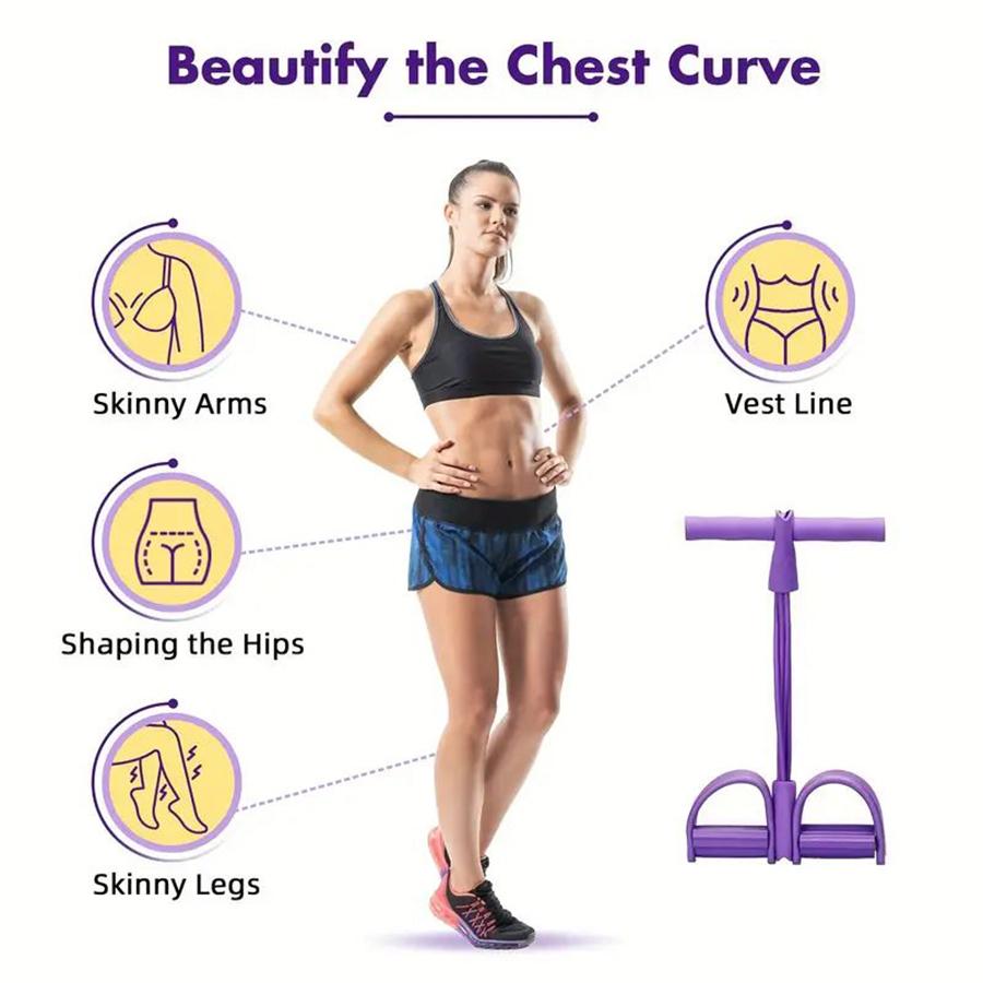 Elevate Your Fitness Routine with the 1Pc 6-Tube Elastic Yoga Pedal Pull Resistance Band for Abdominal Waist Arm and Leg Stretching Ideal for All Levels