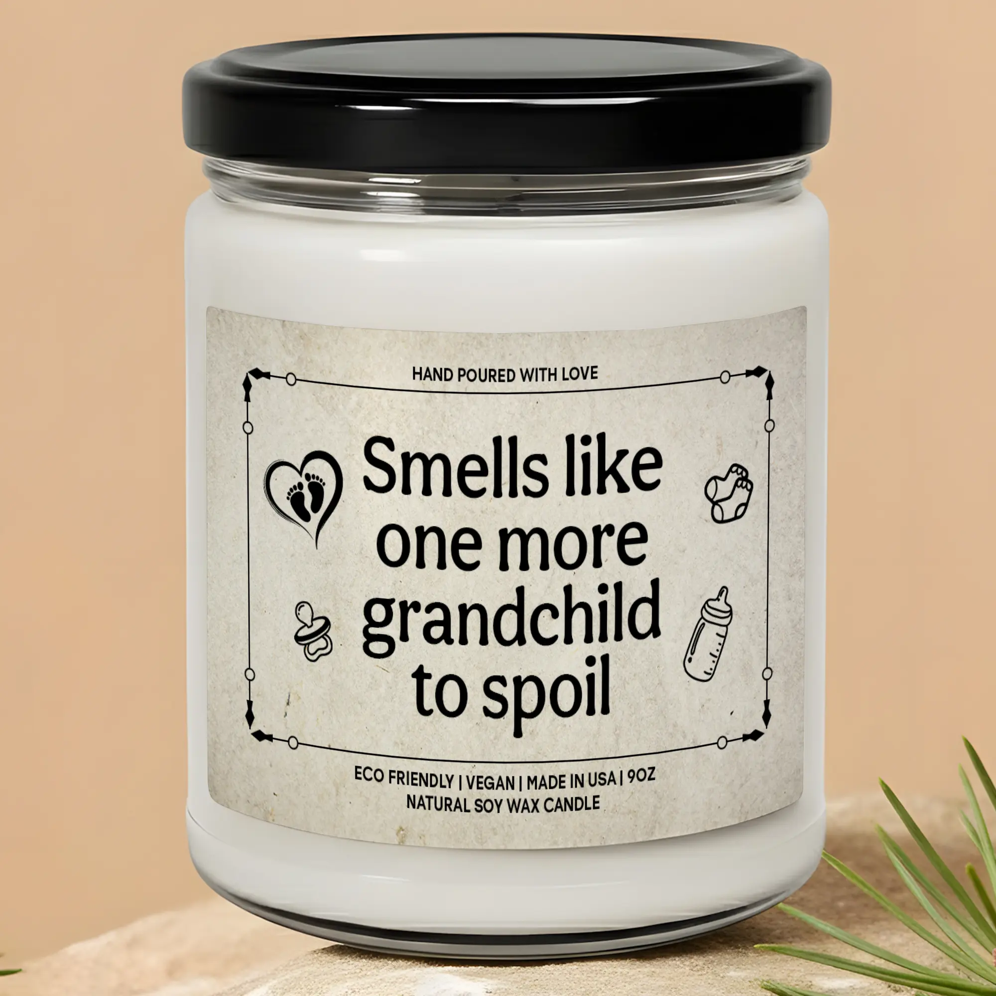 MAKEAGIFT Smells Like One More Grandchild To Spoil Candle, Pregnancy Reveal Gifts, Baby Announcement Candles, Gift for Grandparents