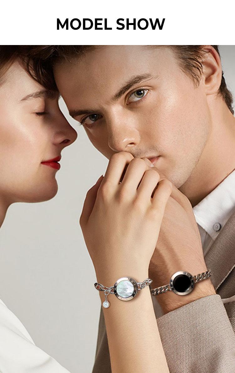 Totwoo Soulmate Touch Bracelets for Couples Vibration & Light up for Love Couples Long Distance Relationship gifts for Girlfriend Bluetooth Pairing Jewelry