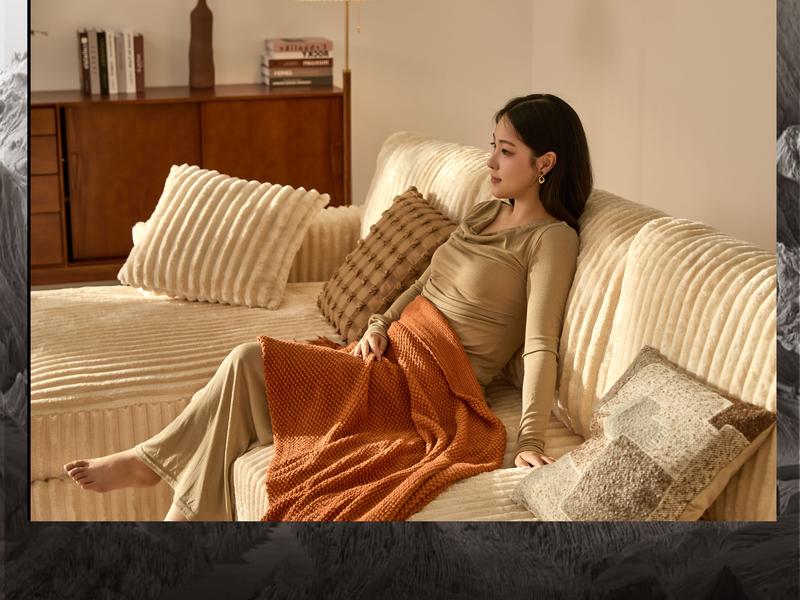 【6 Packages Shipping】Queen Sofa,Cloud Couch 139" U-Shaped Sectional Sofa, Oversized 7-Seater Modular Couch with Corduroy Upholstery, Deep Seats, High Backrest & Pocket Spring Cushions for Living Room, Left Facing Chaise