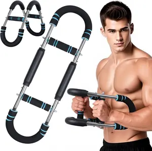 Twister Arm Trainer, 60-100lb Adjustable Chest & Arm Workout Tool, Compact Twister Arm Strengthener, Portable Power Twister Bar with Snap - Together Detachable Design for Fitness Anywhere(Blue)