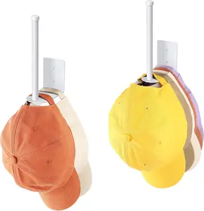 Hat Racks Baseball Caps 2 Pack Stainless Steel Hat Organizer Baseball Cap Hat Holder Storage Organizer Hat Hanger Strong Adhesive Wall Drilled Door