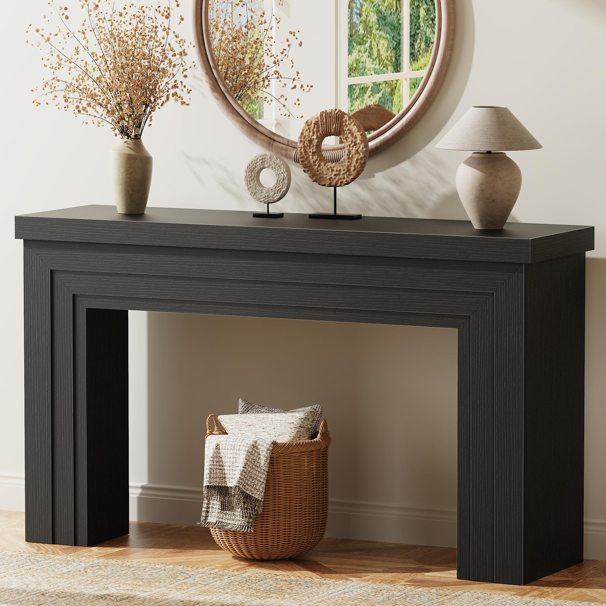 Huuger 54 Inch Entryway Table, Retangular Console Table with Storage, Farmhouse Sofa Table Behind The Couch, Long for Entrance, Hallway, Foyer, Living Room