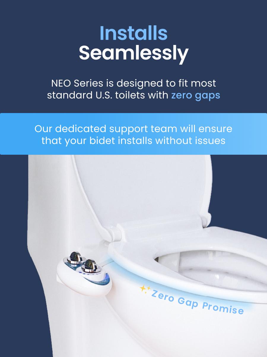 LUXE Bidet NEO 110 - Rear Wash only, Fresh Water Non-Electric Bidet Attachment for Toilet Seat, Adjustable Water Pressure