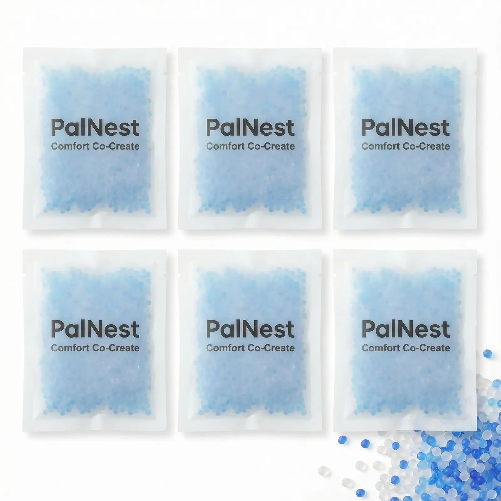 PalNests Food Grade Silica Gel Desiccant Sachets (20 g, 8.5 x 7 cm) - 6-Pack Double-Layer Cobalt Chloride-Free Color Indicator Moisture Absorb Bags for Smart Automatic Pet Feeders, Boosts Food Freshness, Compatible with Most Feeders, Replace Every 2wk