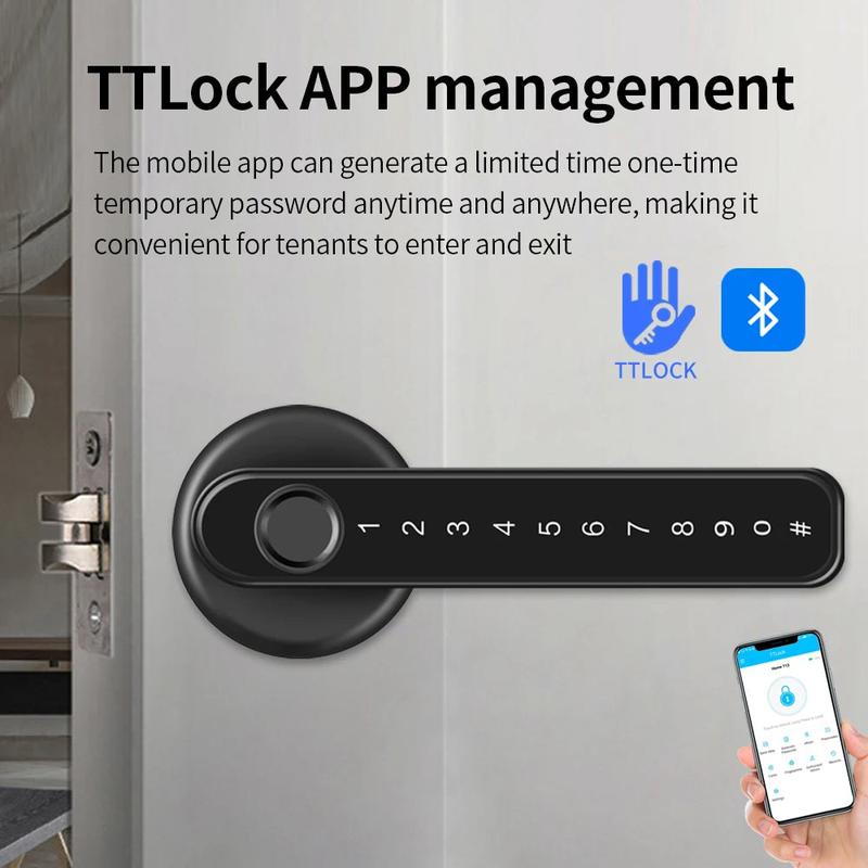 TTLock/tuya APP Smart Fingerprint Lock password code Door Lock Bluetooth Biometric fingerprint lock Electronic Handle Lock TTLock/tuya APP Smart Fingerprint Lock password code Door Lock Bluetooth Biometric fingerprint lock Electronic Handle Lock