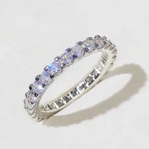 Simple Elegant Women Engagement Rings Eternity Promise Wedding Rings
