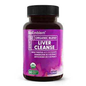 BioEmblem USDA Organic Liver Cleanse - 80% Silymarin Milk Thistle Extract for Liver Health and Liver Function with Dandelion & Artichoke Extracts - Vegan, Non-GMO, 60 Capsules