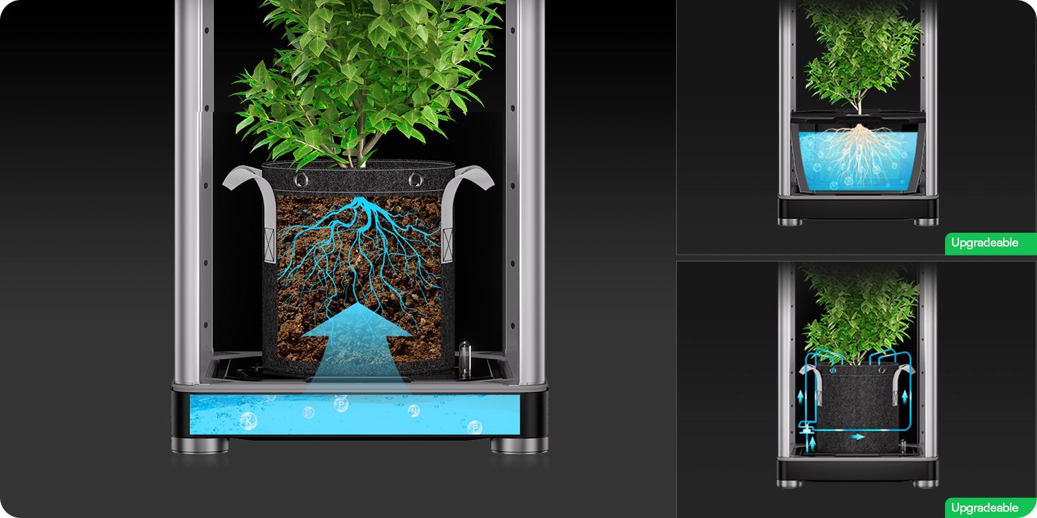 VGrow All-in-One Smart Grow Box, Professional System with Samsung LM301H EVO Grow Light, Advanced Circulation & Ventilation System, Irrigation, Nutrient, Magnetic Window for Indoor Hydroponics