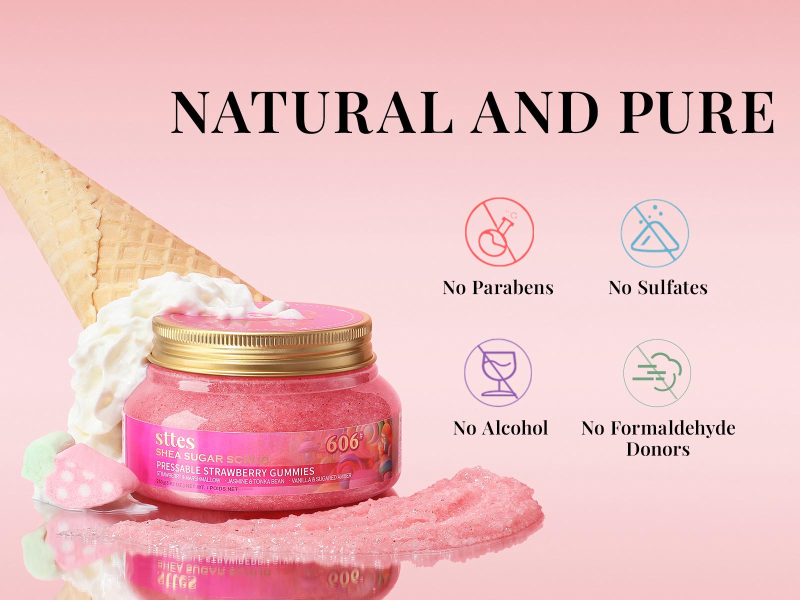 New！Sttes Shea Sugar Body Scrub #02 (Irresistible Sunshine) – Exfoliating Pistachio & Salted Caramel Scent Shower Treatment 250g