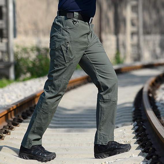 HOMUG Men's Lightweight Casual Work Pants, Men's Tactical  Mountaineering Pants, Durable Multi-Functional Pockets, Horse-Faced Cuffs, Suitable for Spring and Autumn Wear.