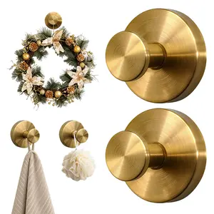 Upgraded Stainless Steel Suction Cup Hooks - Metal Towel Hooks for Bathroom, Window Mirrors, Wreath Hanger for Front Door, Perfect for Hanging Towels and More