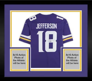 Framed Justin Jefferson Minnesota Vikings Autographed Purple Nike Vapor Fuse Limited Jersey - Fanatics Authentic Certified