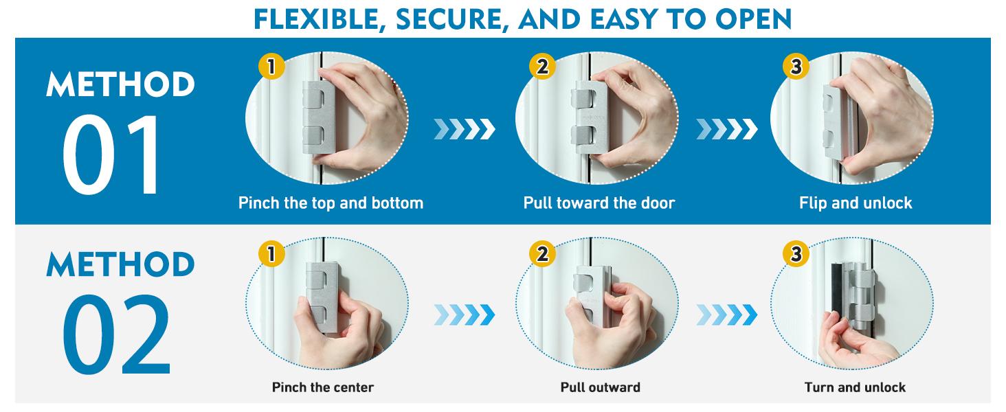 Home Security Door Reinforcement Lock. Childproof Door Reinforcement Lock Upgrade Night Door Security Lock Withstand 800 lbs for Inward Swinging Door