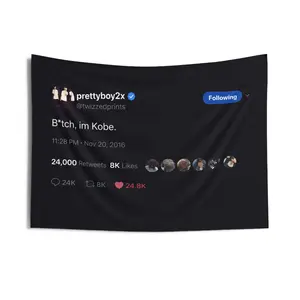 "B*tch, I'm Kobe." Tweet Quote Tapestry Social Media Wall Hanging
