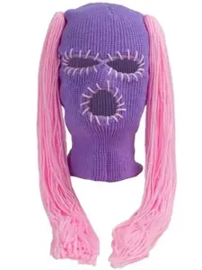 PINK/PURPLE Pigtail Ski Mask
