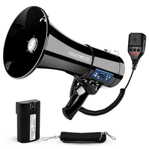 5 Core Megaphone 50W Bluetooth Rechargeable Bullhorn 1100 Yards Loud Siren for Soccer Baseball Coach
