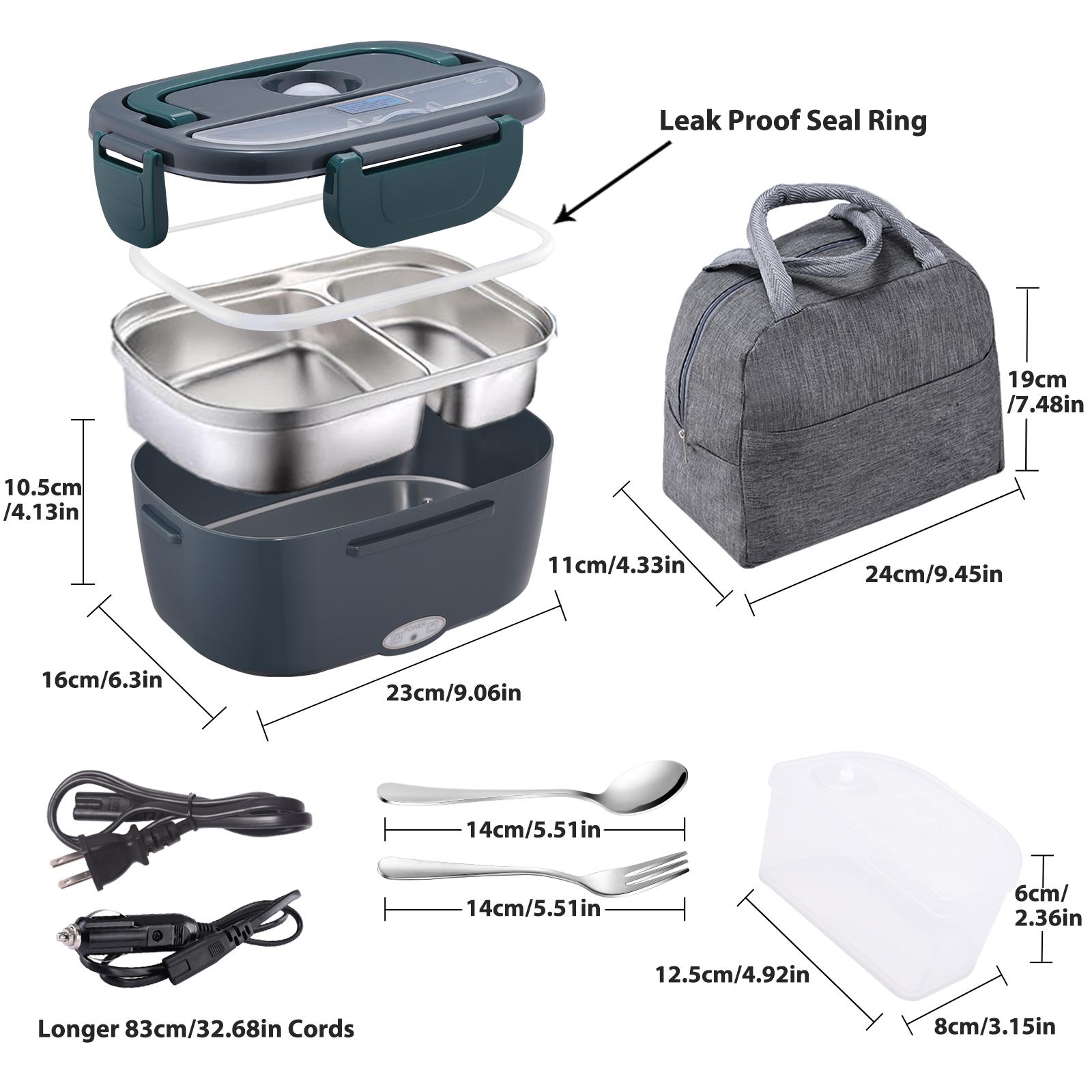 2025 Electric lunch box with Cutlery and  Bag 80W 1,5L, Kitchen Gadgets, Kitchen Utensils Food Storage Container Tableware
