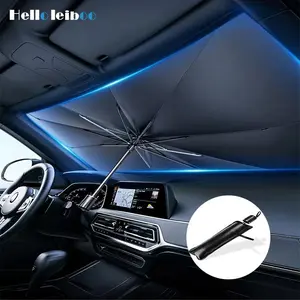 LEIBOO Foldable Anti-UV Windshield Sunshade, Multipurpose Car Front Window Heat ProtectiveUmbrella for Car Sedan SUVs, Automotive Exterior Accessories for Men & Women, Car Stuff - Summer Car Accessories!