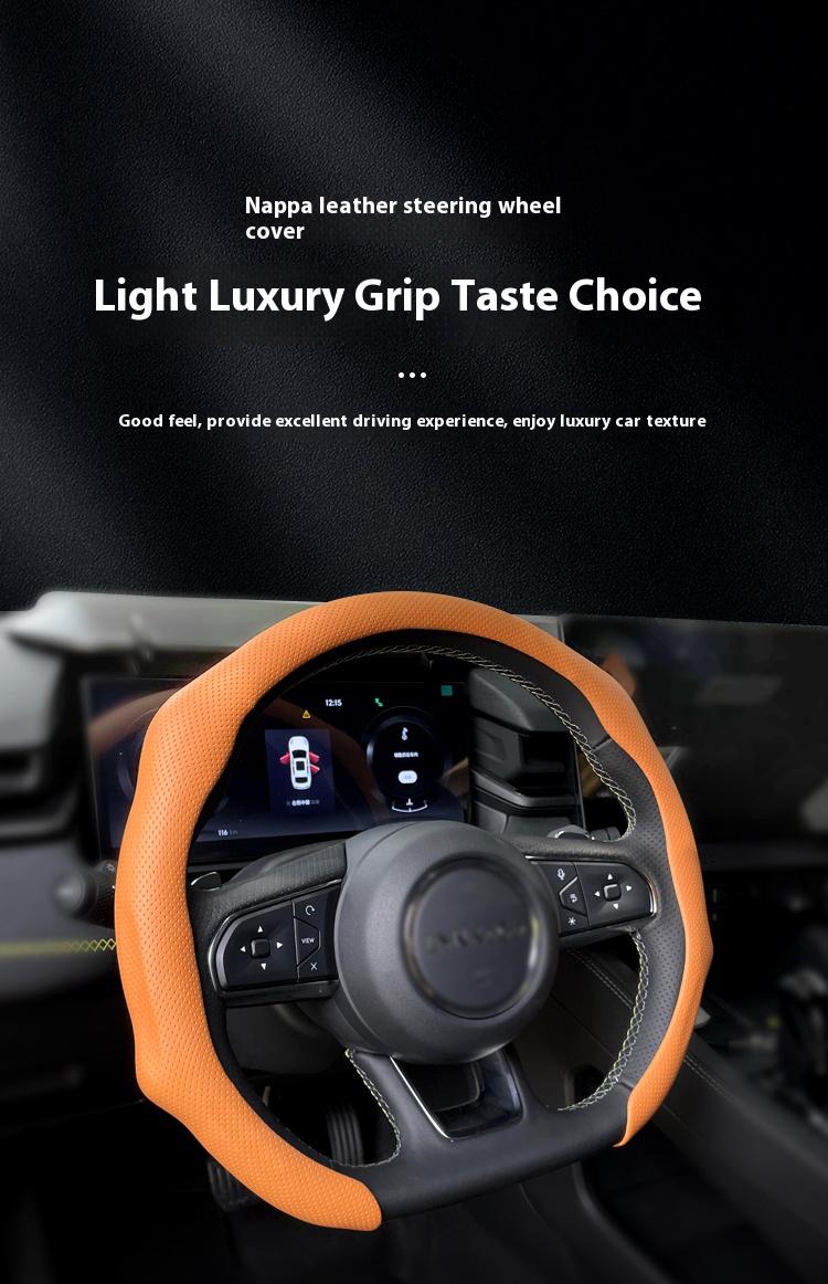 Hugexpen Nappa Leather Steering Wheel Cover New Quick TurnNon-Slip Breathable Ultra-Thin Universal Grip Cover Suitablefor Four Seasons car accessories