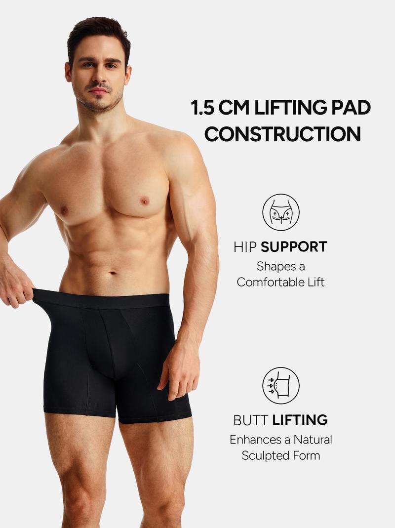 Nebility Mens 3D Butt Lift Enhancing Shapewear Boxer Briefs with Built-in One-Piece Fixed Hip Pad, Seamless Compression Underwear with High Elastic Waistband, 3D Contour Cut, Breathable Stretch Fabric for Tummy Control & Daily Support, Moisture-Wicking Nebility Mens 3D Butt Lift Enhancing Shapewear Boxer Briefs with Built-in One-Piece Fixed Hip Pad, Seamless Compression Underwear with High Elastic Waistband, 3D Contour Cut, Breathable Stretch Fabric for Tummy Control & Daily Support, Moisture-Wicking