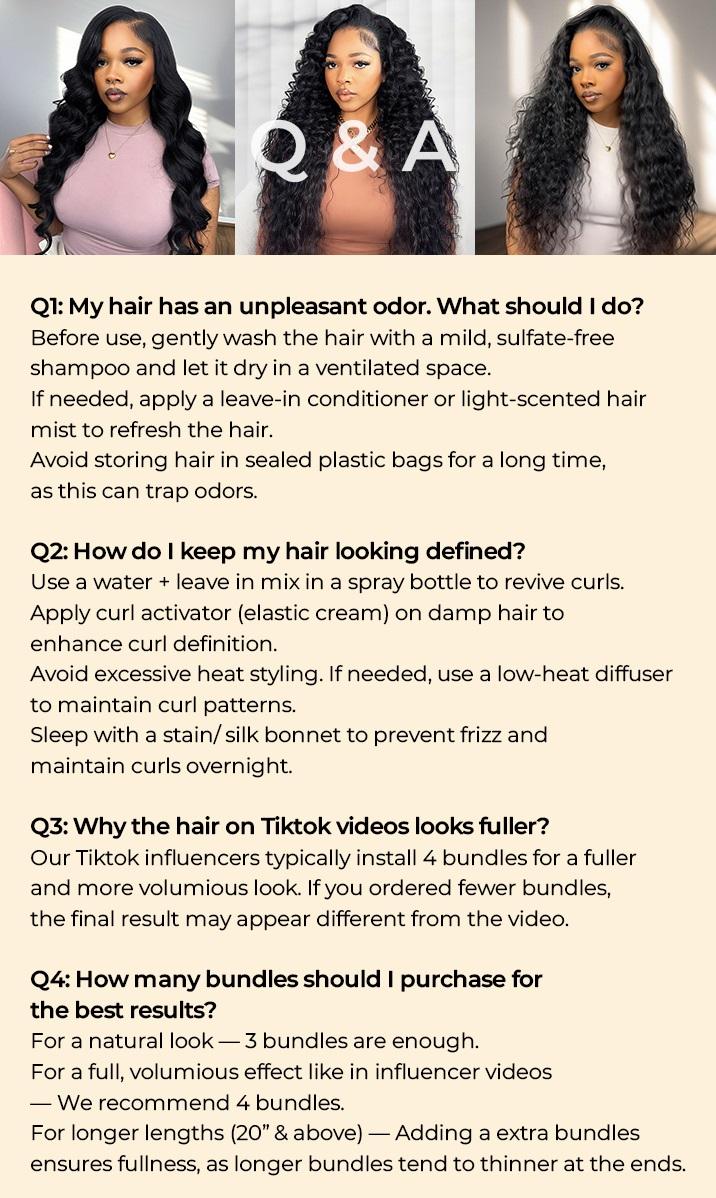 [Wequeen] Vacation Friendly Deep Wavy Hair Bundles with Free Perm Rods Flipover Quick Weave Sew in Brazilian Viral Human Hair Bundles Valentine Gifts