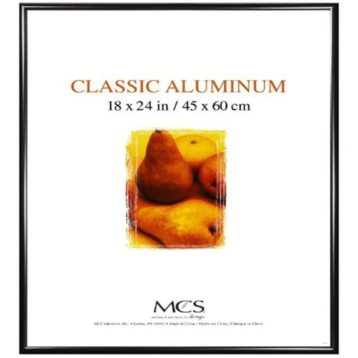 MCSB Modern Classic Metal Aluminum Frame - 18x24 in Standard Size, Black Simple Border Rectangular Wall Hanging Art for Nursery Room Decor