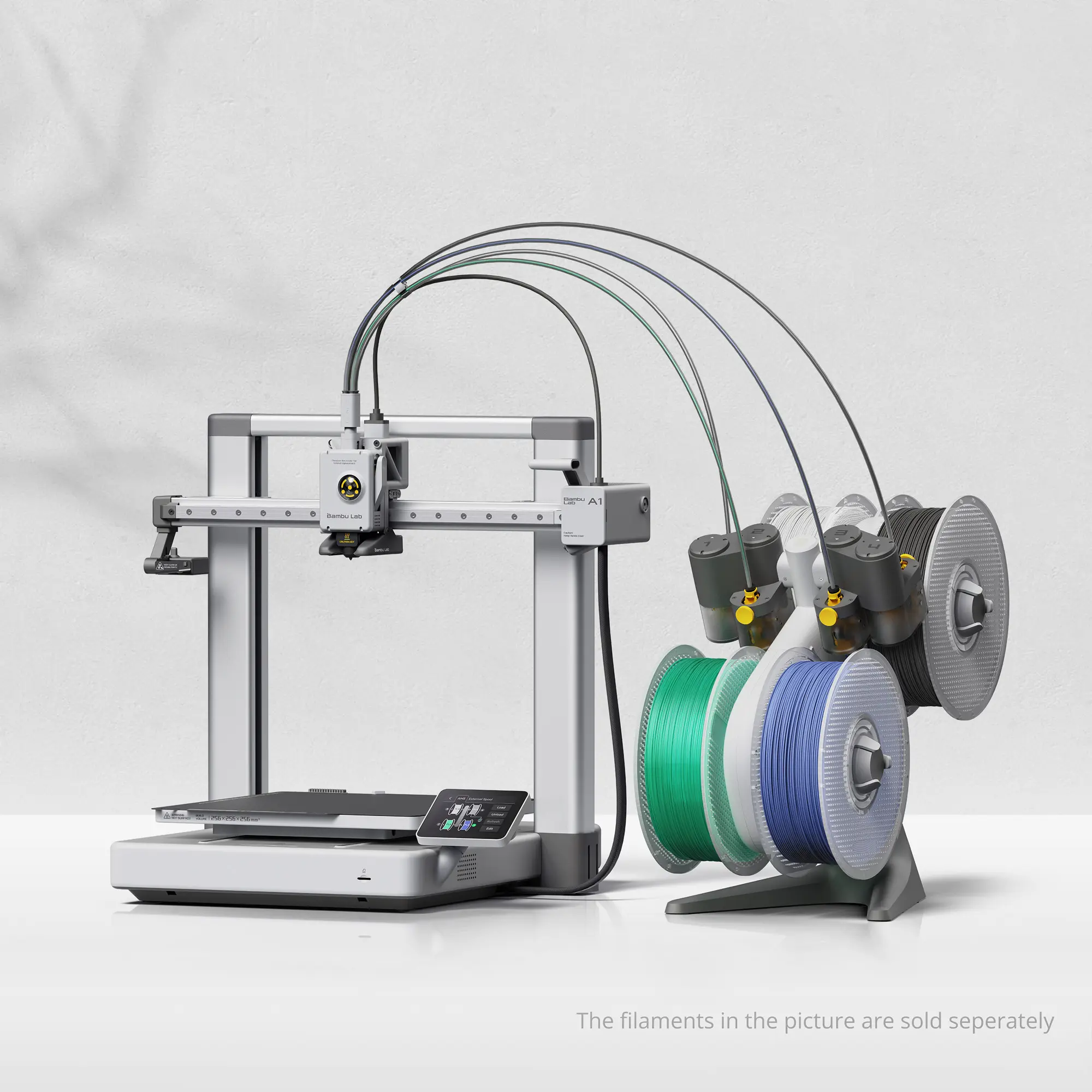 Bambu Lab A1 3D Printer, Bambu Lab A1 Combo 3D Printer, Multi-Color Printing, Active Flow Rate Compensation, Active Motor Noise Cancelling, Full-auto Calibration, Clip Quick Swap Nozzle, 256*256*256 mm Build Volume,back to school,back to school haul