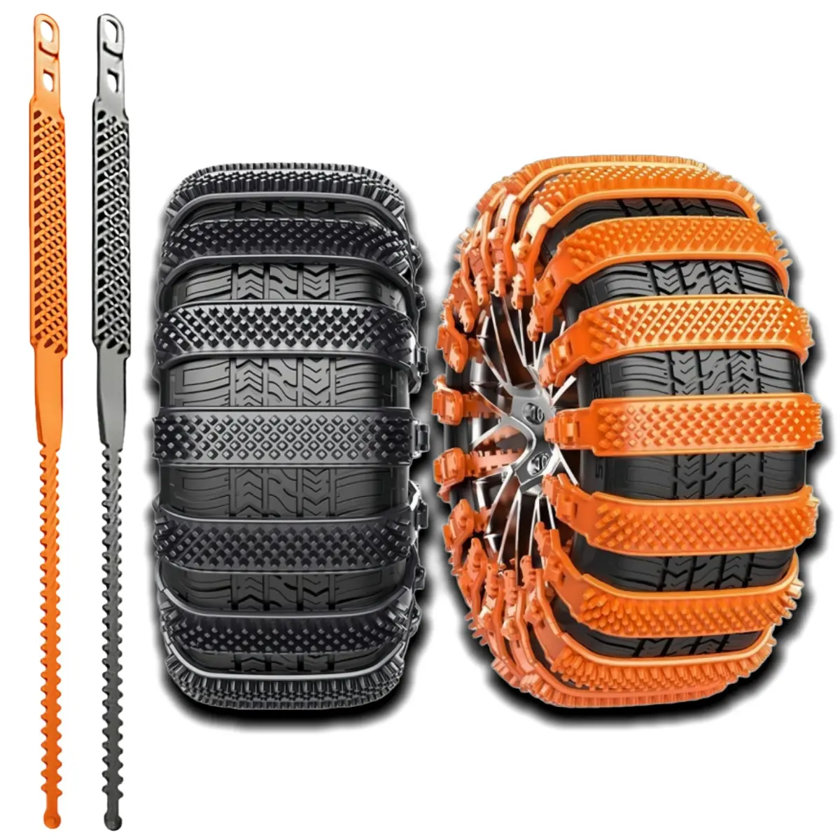 10 Pack Widen Reusable Snow Tire Anti-Skid Chains, Easy-to-Use Enhanced Traction Chains, Universal Winter Safety Straps Fit 165-275mm Width for Cars, SUVs, Pickup Trucks (BMW, Chevy, Ford & More)