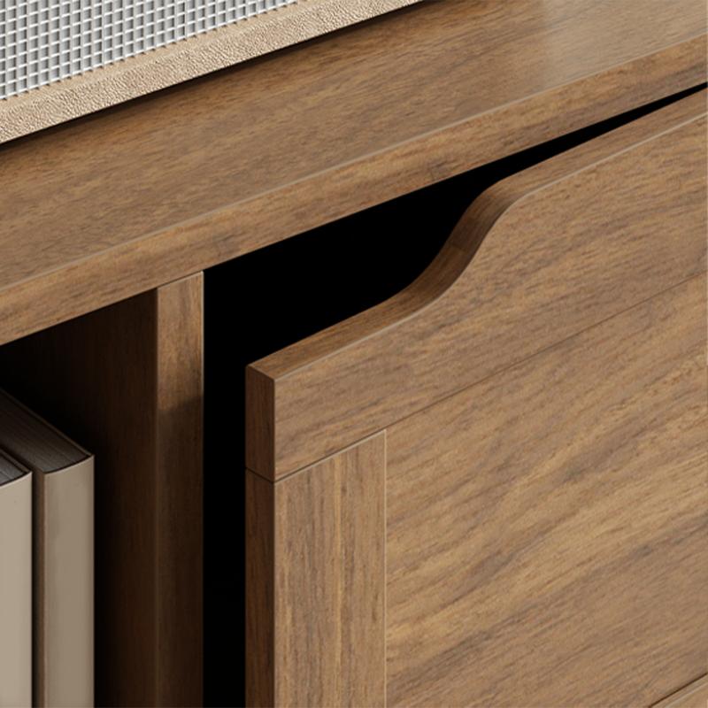 HOOBRO Modern TV Stand for TVs Up to 75 inches, Entertainment Center with 2 Cabinets, Open Compartments, 5 Adjustable Feet, Mid Century TV Console Table, for Living Room, Bedroom, Walnut