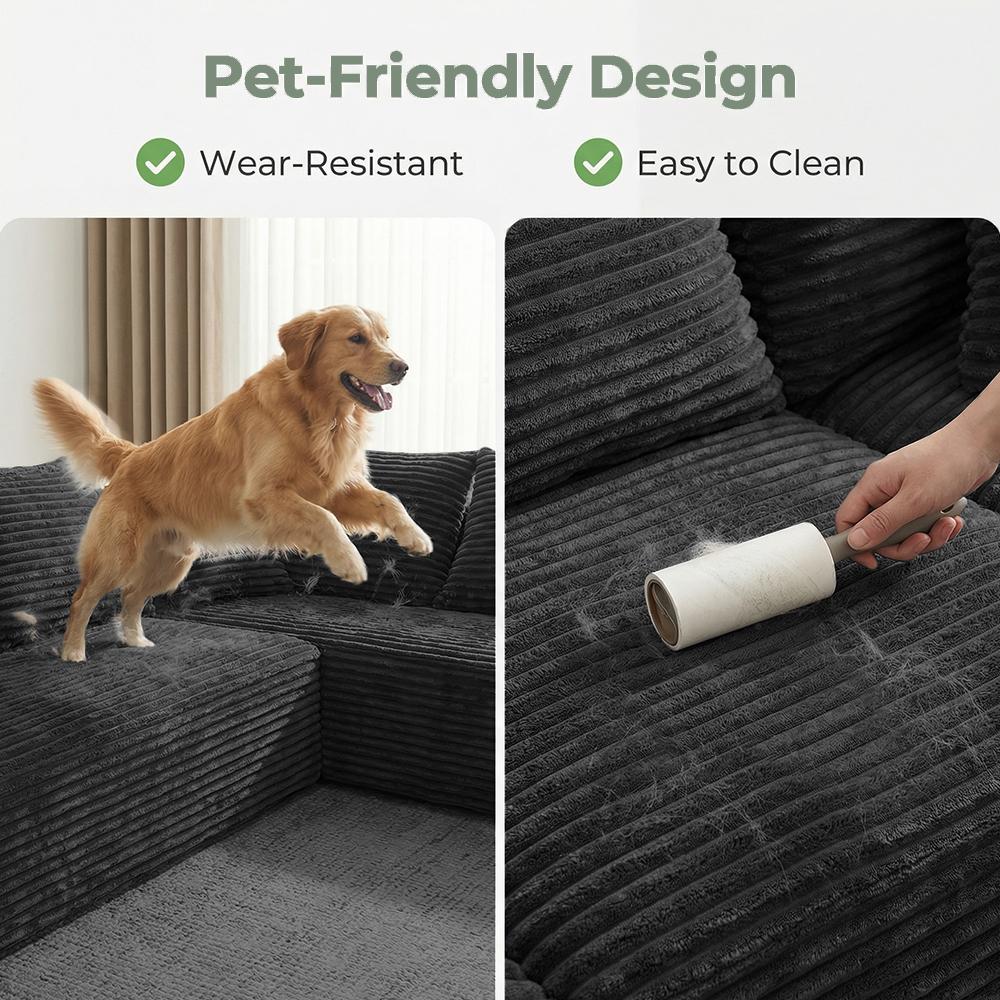 139'' Oversized U Shaped Sectional Couches, 8 Seater Modular Boneless Cloud Sofa with Chaise Lounges, 4-in-1 Flexible Combination Deep Seat Corner Large Couch,No Assembly for Living Room