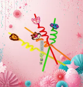 colorful Reusable Drinking Straws Set with Cleaning Brush, Tropical Themed Straws for Summer Pool Party,Hawaiian Luau Party Supplies, Beach Party Decorations, Birthday Party Favors, Fun Cocktail Straws, Reusable Plastic Straws for Drinks, Bar Accessories,