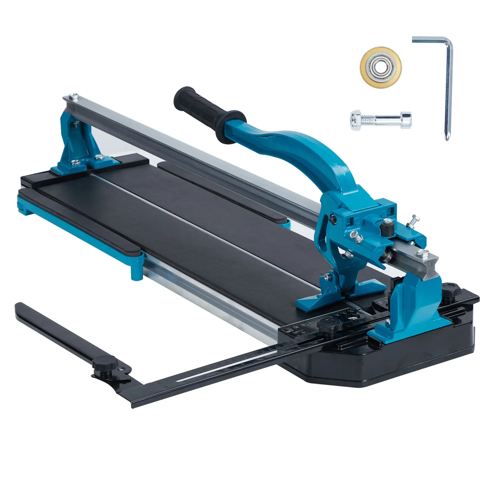 Garvee Upgraded 24-Inch Monorail Tile Cutter, Professional Heavy Duty Manual Equipment with Aluminum Frame, Tungsten Carbide Wheel, Laser Guide and Anti-Slip Base, applicable to Ceramic & Porcelain Tile Installation Work